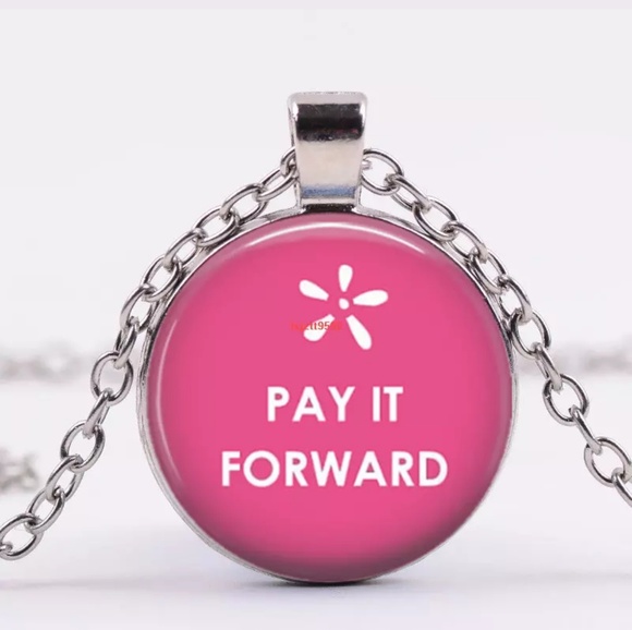 Jewelry - Pink Pay It Forward Silver & Glass Necklace